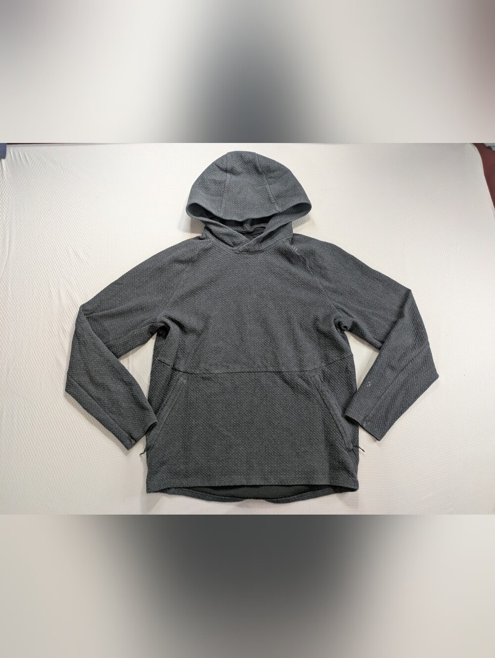 Lululemon At Ease Hoodie Heathered Gray Mens Size M Zip Pockets Athleisure